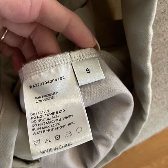 LATTELIER Super High Waisted Pleated Trouser Pants Small Beige - Picture 5 of 6